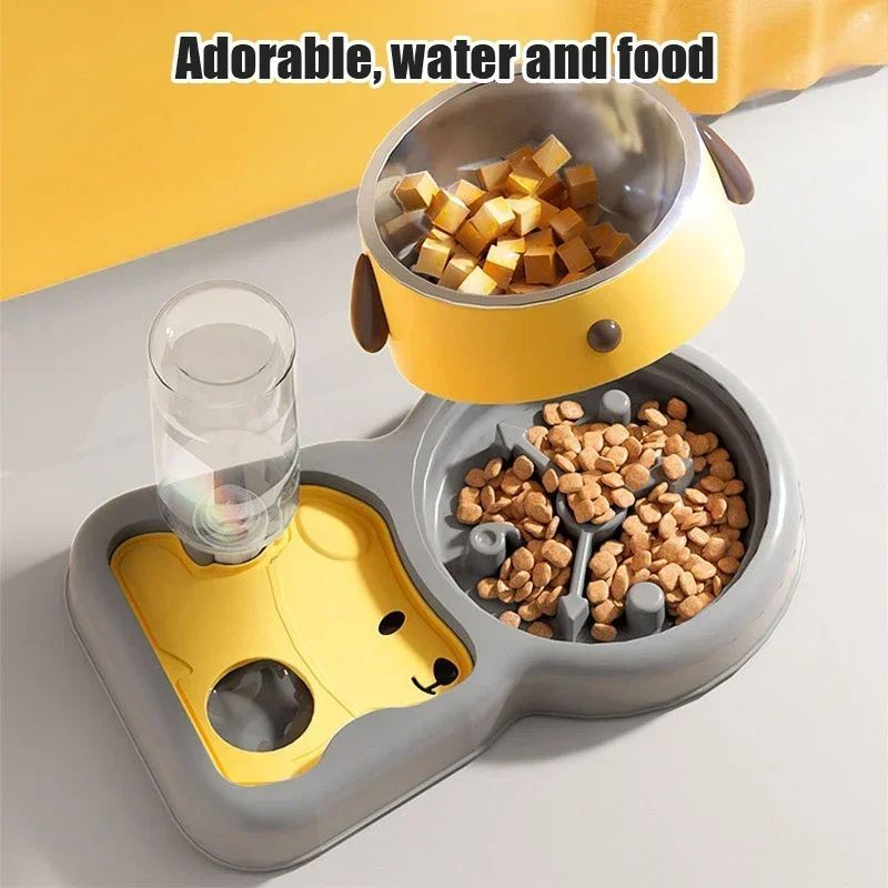 Pet Feeder Bowls Water Bottle Set And Drinkers