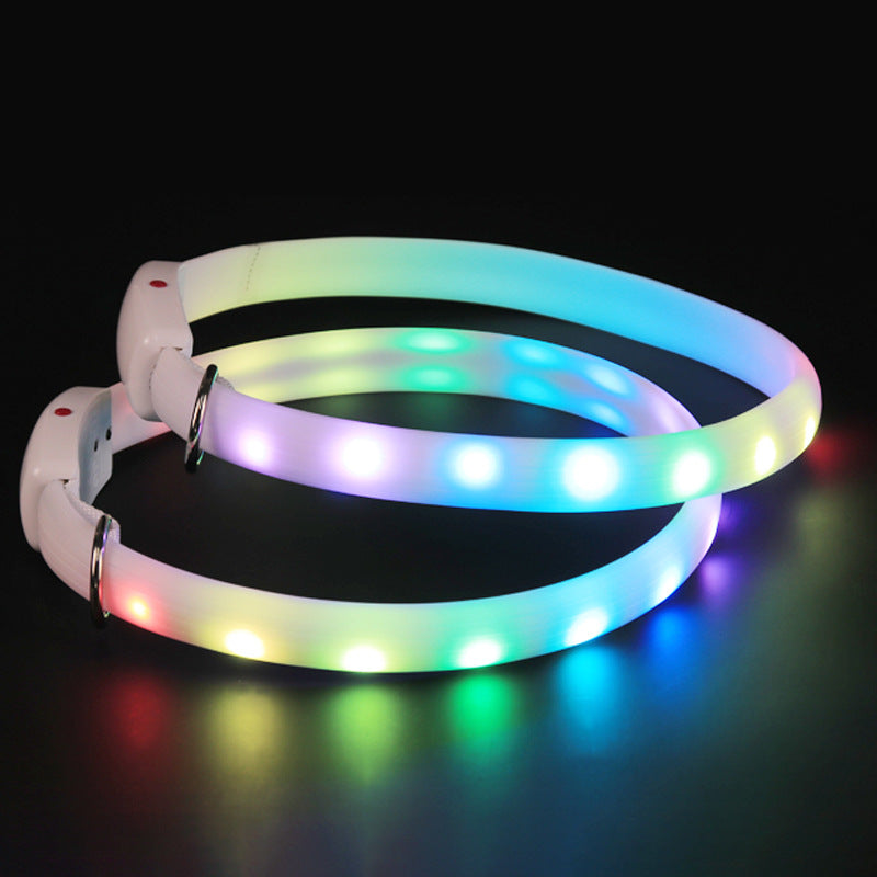 USB Rechargeable Pet Dog LED Glowing Collar Pet Luminous Flashing Necklace