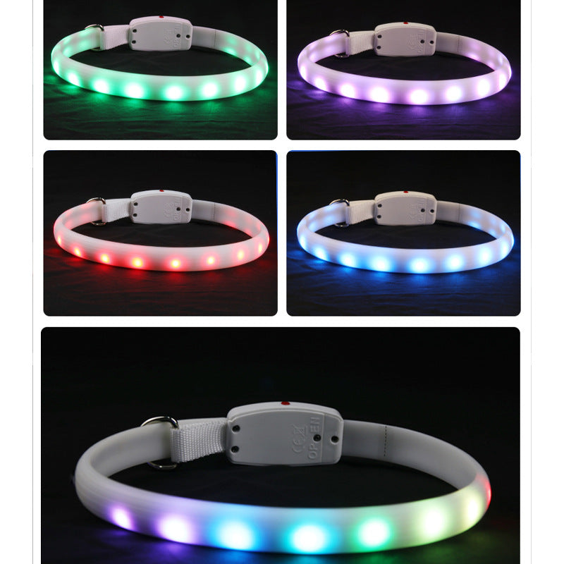 USB Rechargeable Pet Dog LED Glowing Collar Pet Luminous Flashing Necklace