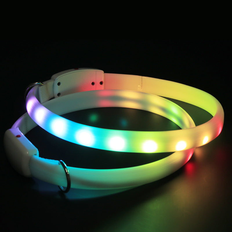 USB Rechargeable Pet Dog LED Glowing Collar Pet Luminous Flashing Necklace